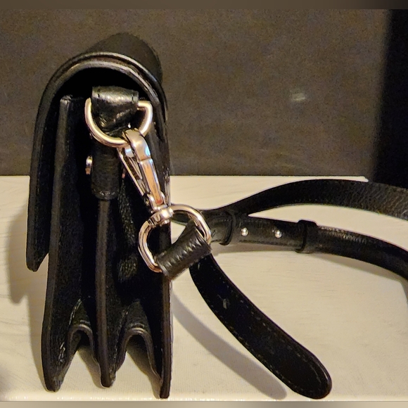 Brighton LEON Black pebbled leather with brown croc cross body - Picture 3 of 5